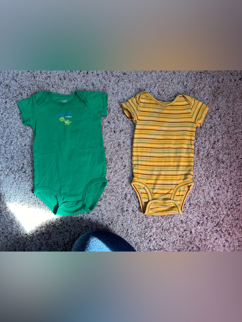 Kids Green and Yellow One-Piece Bodysuits